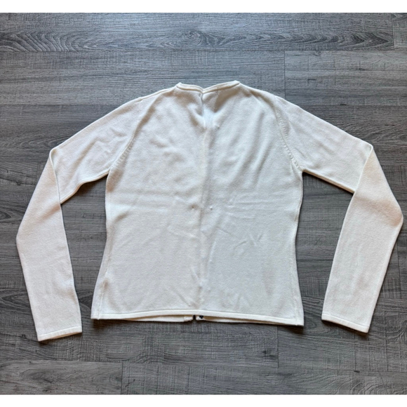 Vintage Free People Snap Cardigan Cream Sz Large Beaded Embellishments Rare Find - Picture 2 of 7